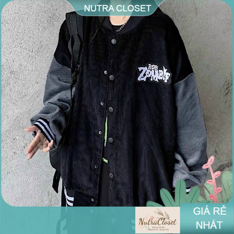 Áo khoác nhung bomber ulzzang nam nữ feedback tấm cuối