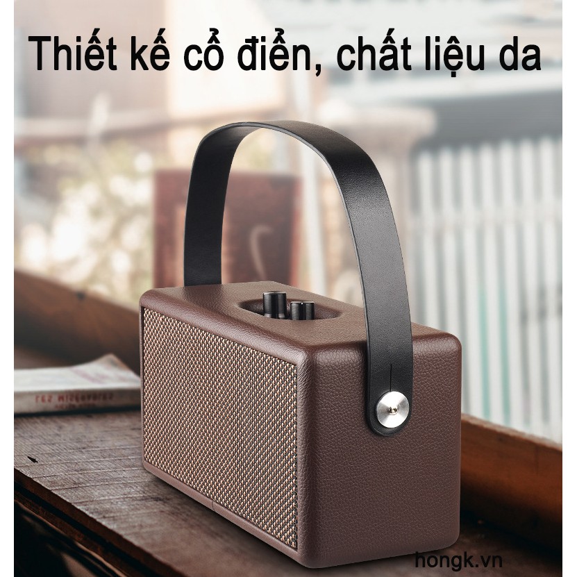 Loa Bluetooth D30 HIFI Công Suất Cao Vỏ Màu Gỗ Phong Cách Retro Chất Lượng Cao