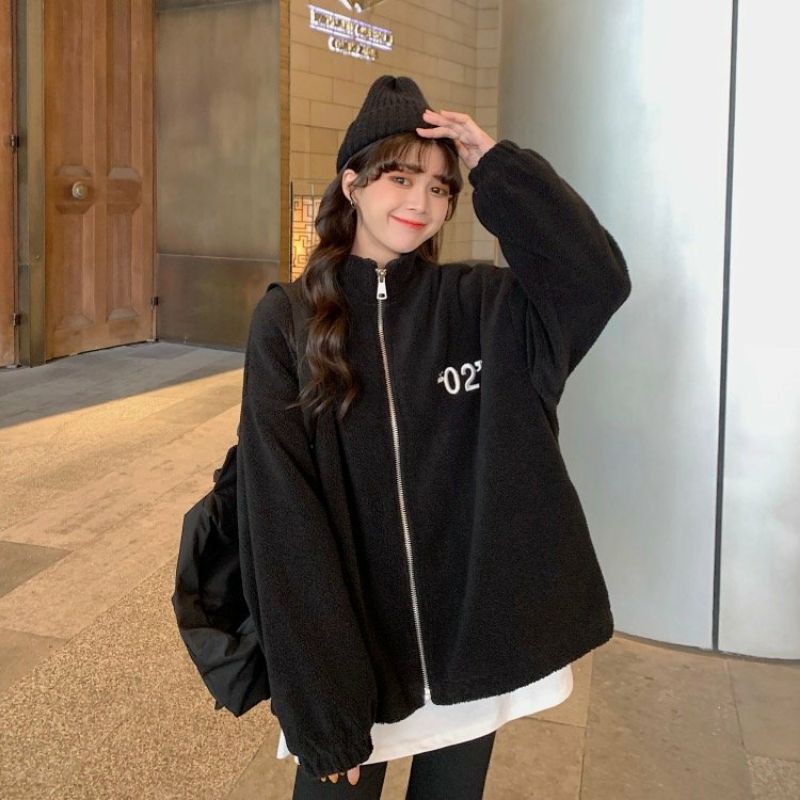 ÁO KHOÁC NỈ LÔNG THÊU CHỮ 02