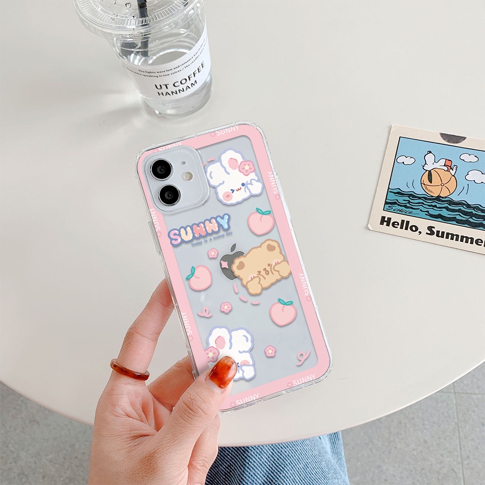 Ốp Điện Thoại Tpu Mềm In Hình Thỏ Dễ Thương Cho iPhone 11 12 13 pro max XS X XR XSMax 7 8 6 6s plus 5 4 SE 2020