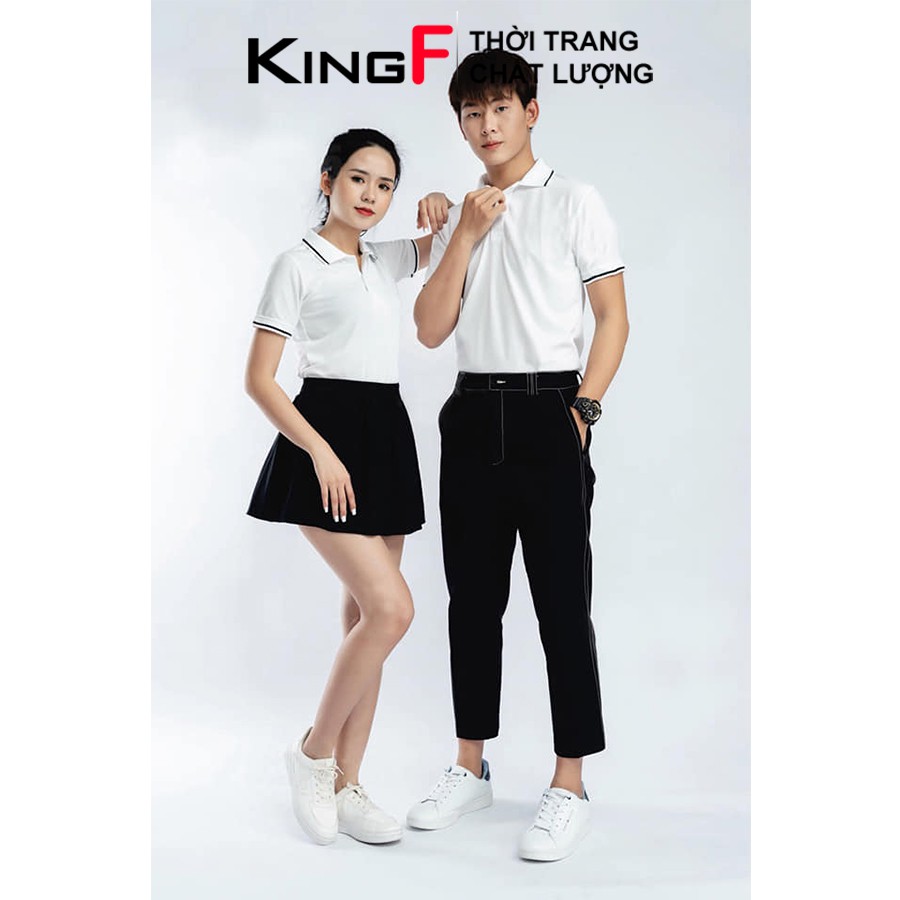 Áo polo KINGF vải cá sấu mè không bị xù lông - Thích hợp nam nữ mặc nhà, đi chơi, đi du lịch, đồng phục | BigBuy360 - bigbuy360.vn