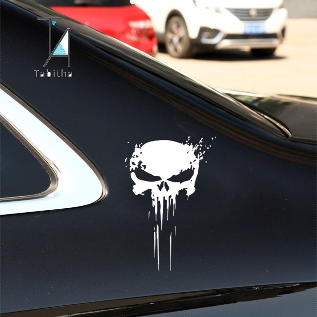 Miếng Dán Trang Trí Xe Hơi Họa Tiết Đầu Lâu Phản Quang Chống Thấm Nước Thời Trang