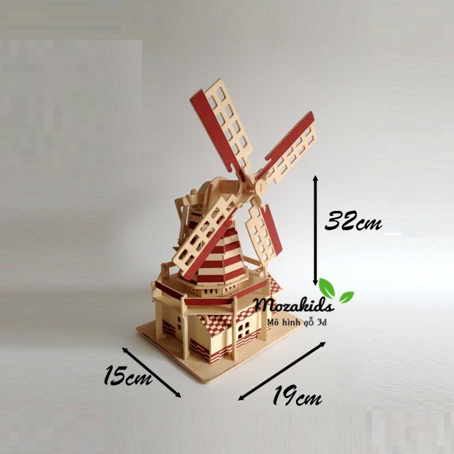 Đồ chơi lắp ráp gỗ 3D Mô hình Cối xay Gió Holland Windmill G-P056