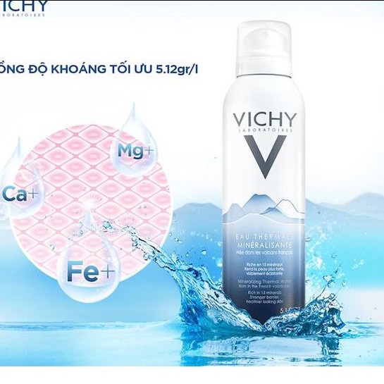 Xịt khoáng Vichy - Xịt khoáng cấp ẩm bảo vệ da Vichy Mineralizing Thermal Wate