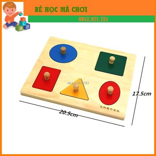 Giáo cụ Montessori 0-3 tuổi - Bảng phân biệt các dạng hình học cơ bản