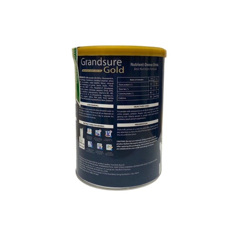 Sữa non xương khớp Grandsure gold hộp 400g , sữa dành người xương khớp chính hãng