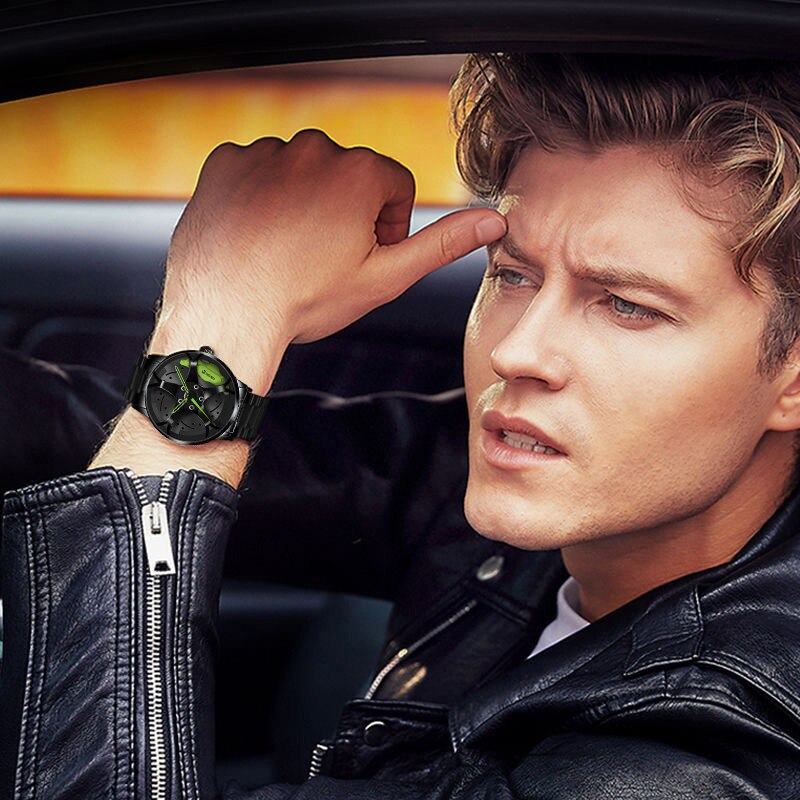 Đồng hồ hình dáng bánh xe hơi 3D phong cách thể thao cho nam | BigBuy360 - bigbuy360.vn