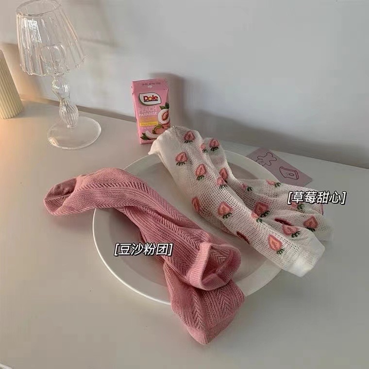 Vớ lưới cổ cao họa tiết dễ thương nhiều kiểu tùy chọn cho nữ