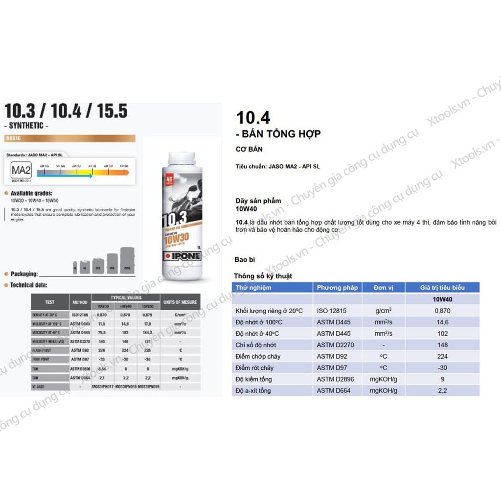 Nhớt xe máy 4t cao cấp IPONE 10.4 10W40 nhập khẩu PHÁP bán tổng hợp dành cho xe số, côn tay tiết kiệm tối đa nhiên liệu