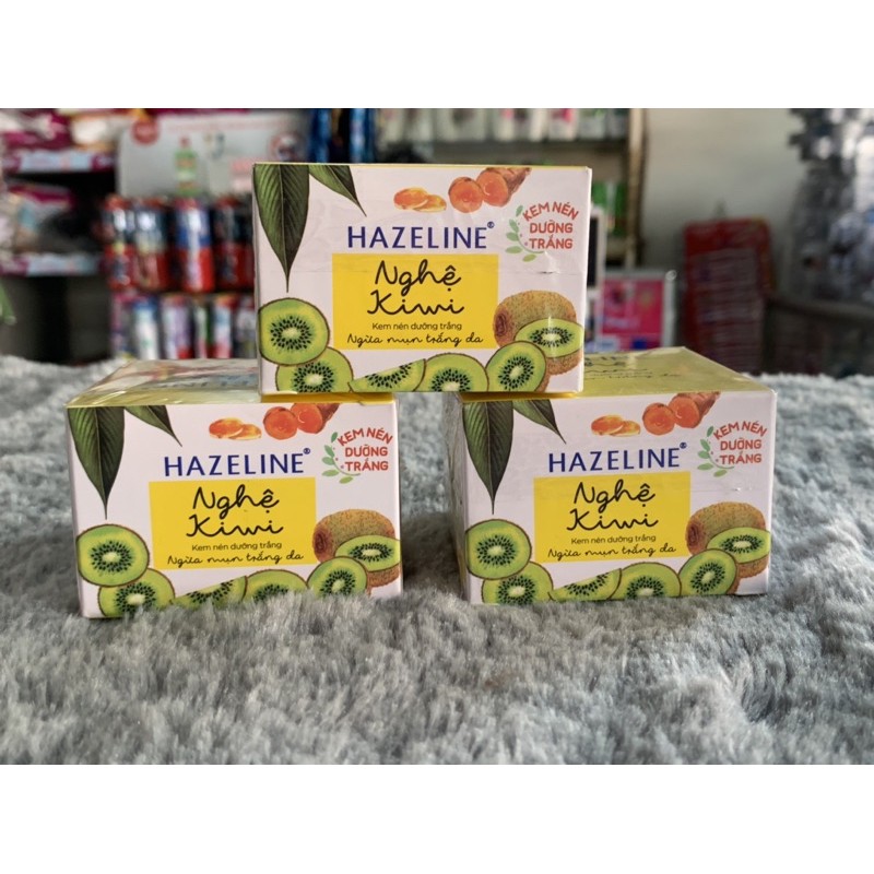 KEM dưỡng trắng ngừa mụn HAZELINE NGHỆ - KIWI 8g