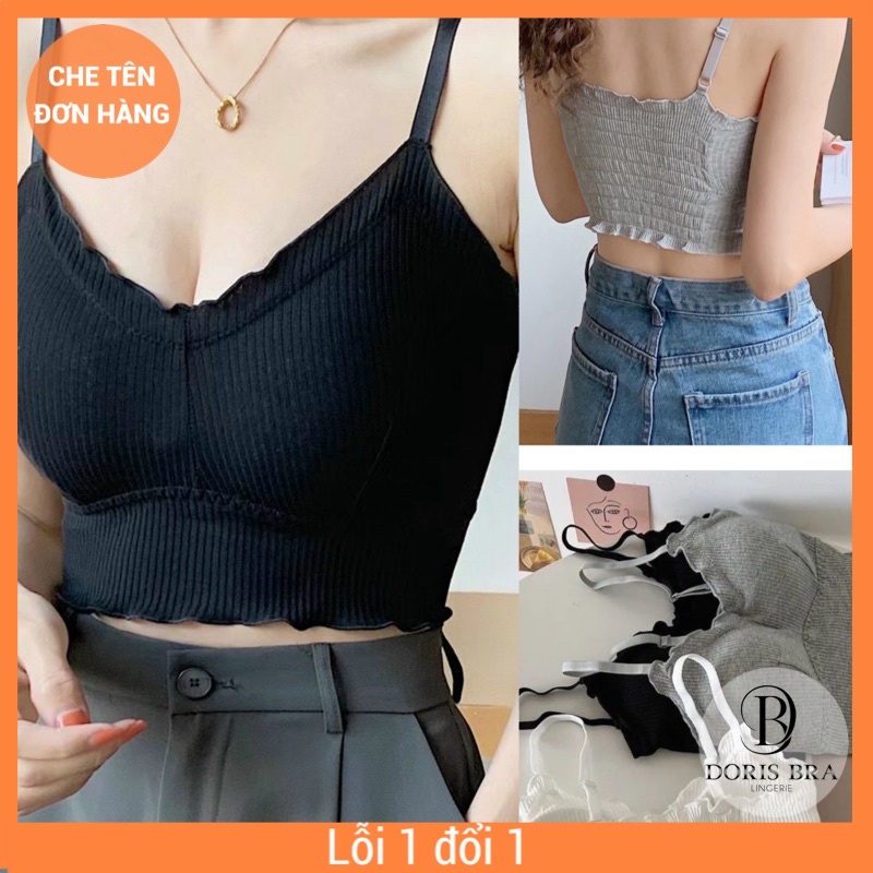Áo lót, Bra cotton nữ dáng lửng nhúm bèo xinh xắn 6880