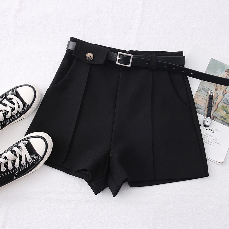 Quần đùi short nữ có đai 5 màu chất liệu vải tuyết mưa bigsize 40 - 75kg ( S14)