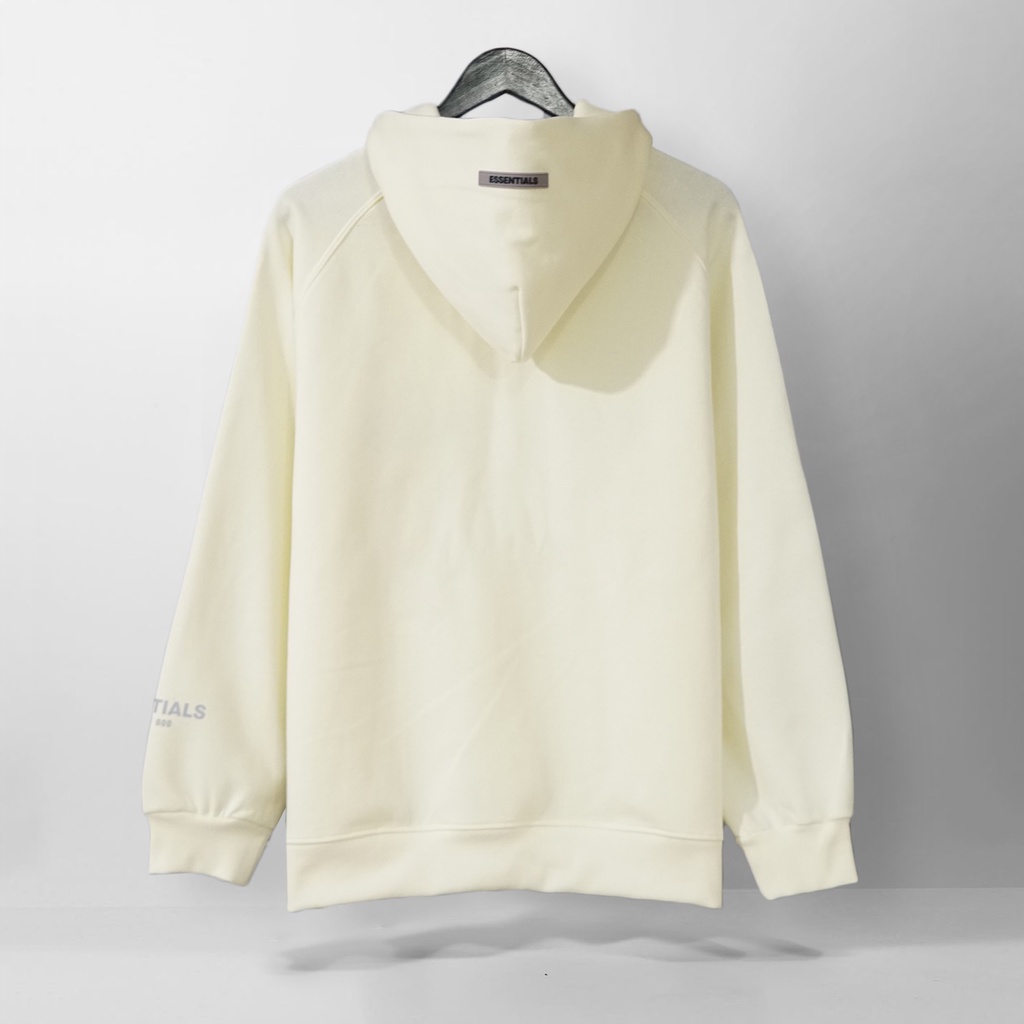 ÁO HODDIE NỈ BÔNG UNISEX ESSENTIALS SS20 , ÁO HODDIE ESS MÀU Vàng Kem form OVERSIZE