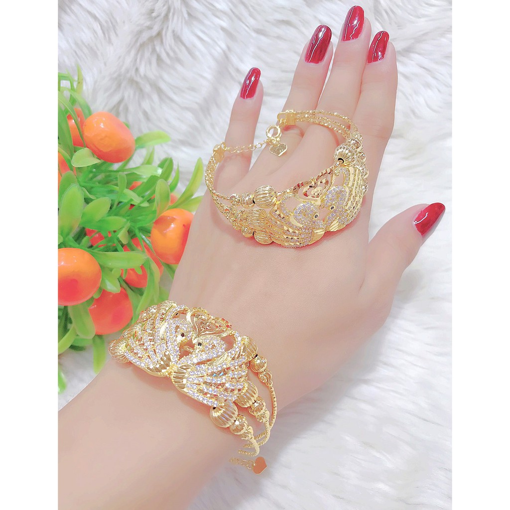 [ Hàng mới về ]  Vòng tay nữ mạ vàng 18k chim thiên nga - Mang đi chơi, đi tiệc rất đẹp nhé quý khách