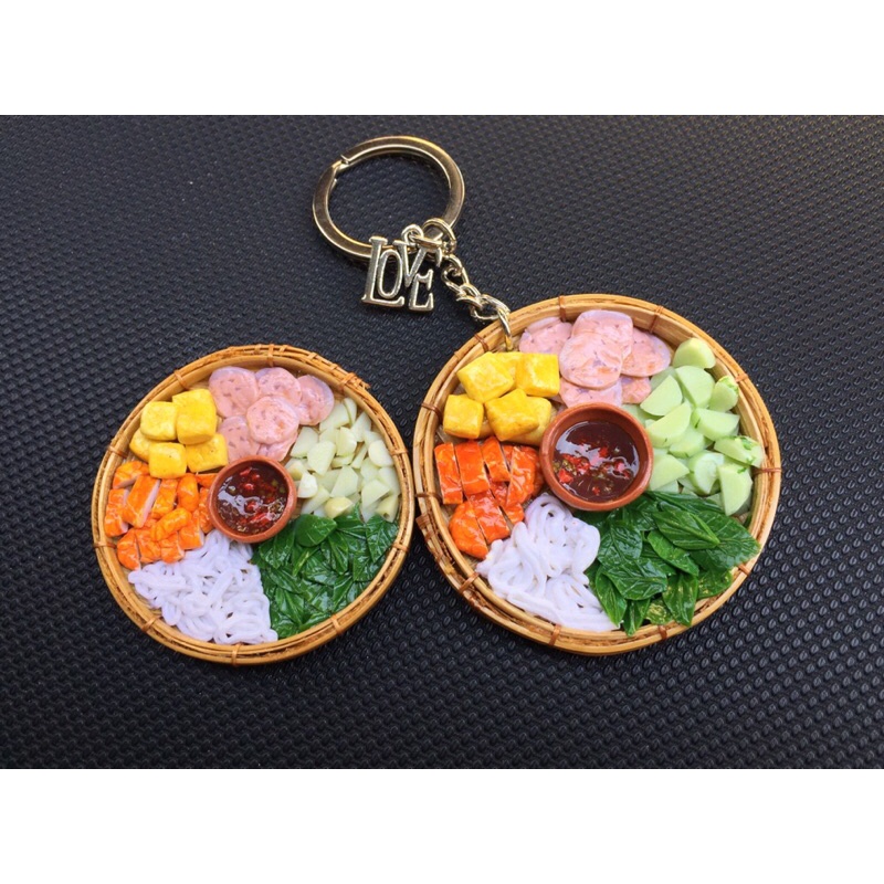 Móc khoá mô hình bún đậu mắm tôm