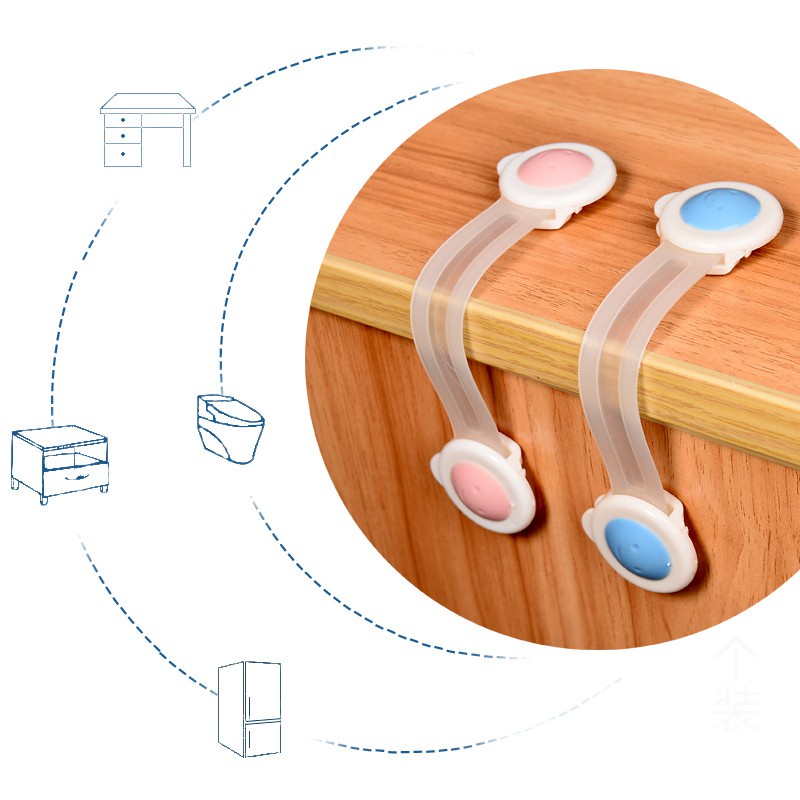 Khóa Hình Mặt Cười , Khóa Ngăn Kéo , Khóa Tủ Lạnh Loại Bền, Chắc - Dây Khóa Đa Năng 88291