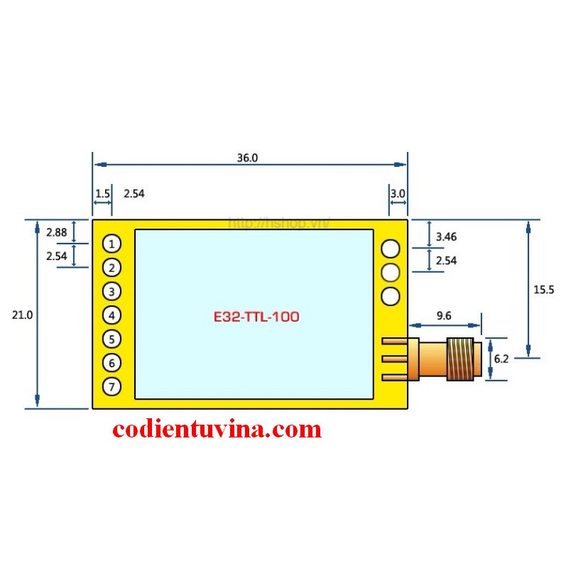 Mạch thu phái RF UART Lora SX1278 433Mhz 3000m
