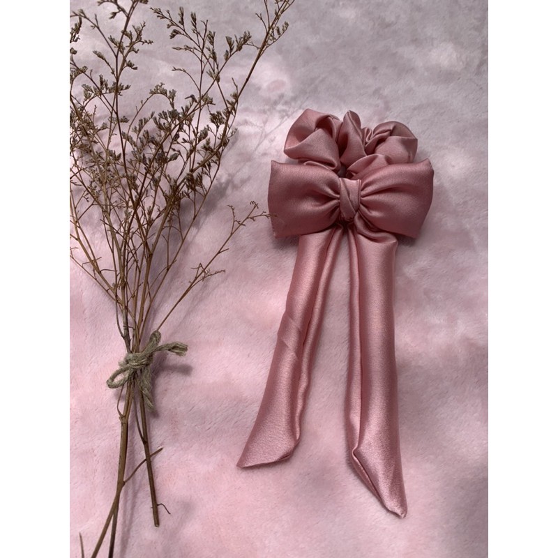Cột tóc Nơ hồng Scrunchies