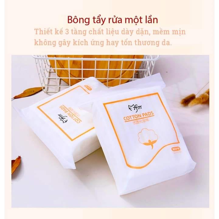 Bông Tẩy Trang 3 Lớp Cotton Pads Túi 222 miếng
