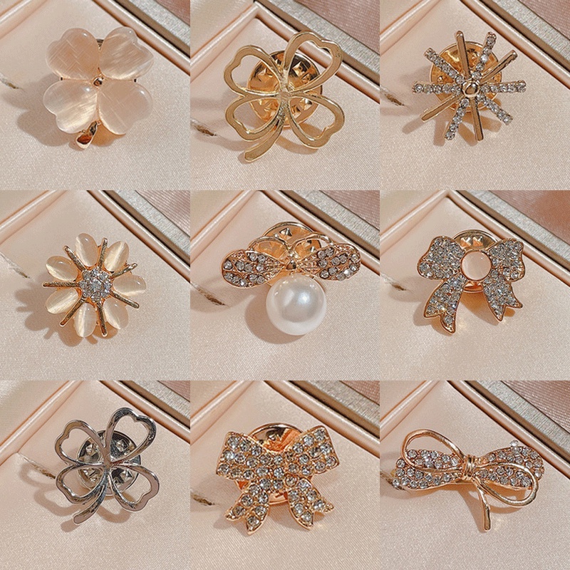 Ghim Cài Áo Đính Đá Opal Chống Chói Thời Trang Chất Lượng Cao