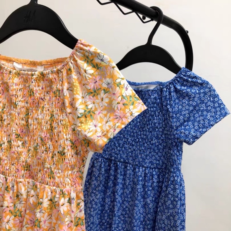 Váy bé gái HM 1-12 tuổi 🌈 Váy hoa jum thân cotton xuất dư 0522