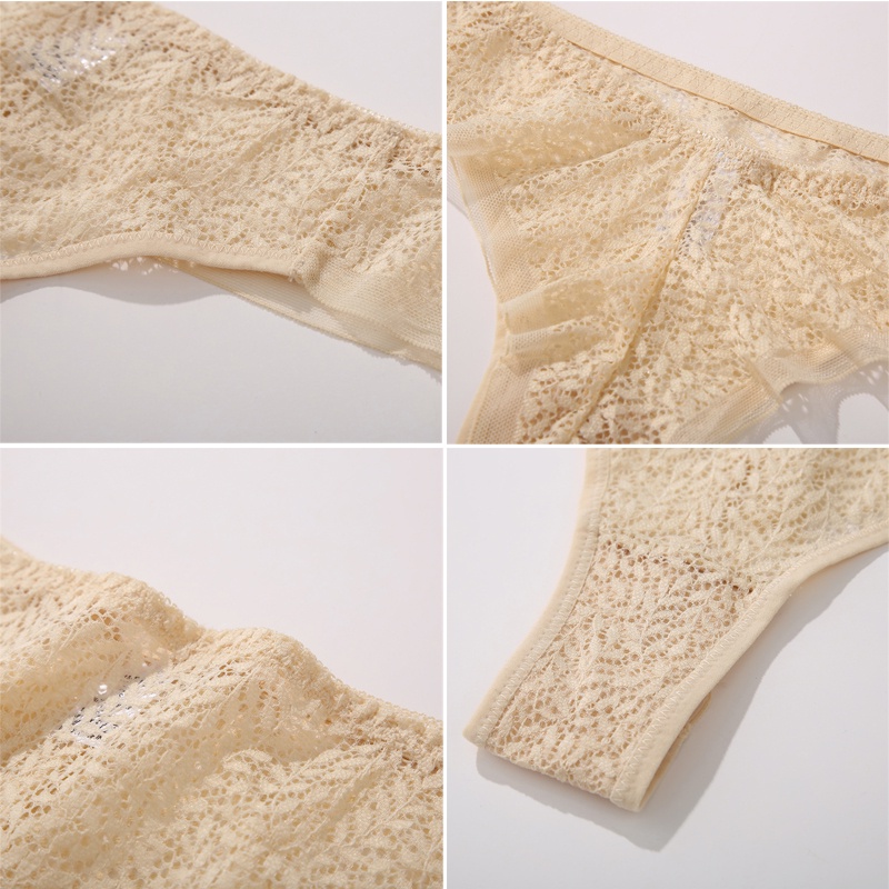 Cute Byte Quần Lót Ren Lưng Thấp Thoáng Khí Thêu Họa Tiết Dễ Thương Quyến Rũ Cho Nữ