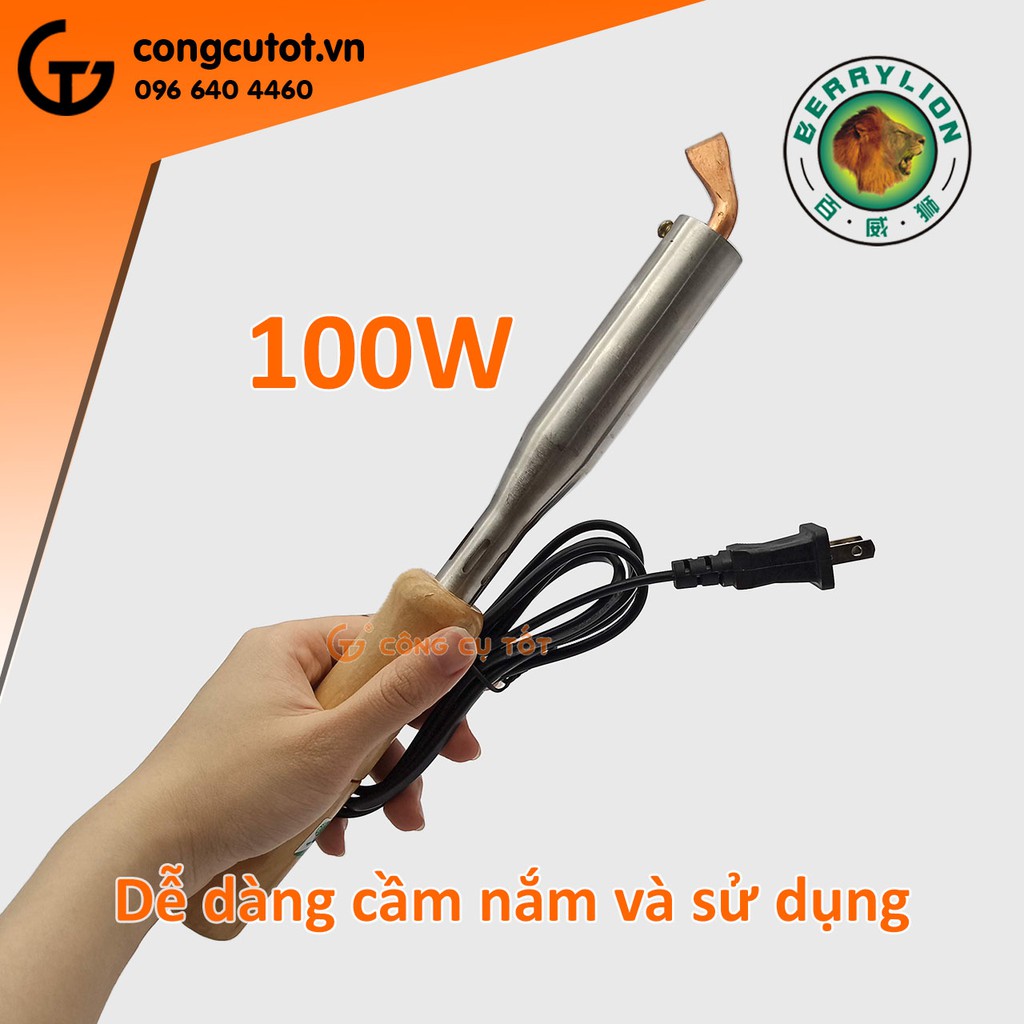 Mỏ hàn dẹp cán gỗ Berrylion 100W