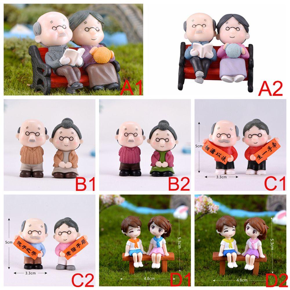 Mô Hình Cặp Đôi Ông Già Hoạt Hình Trang Trí Tiểu Cảnh