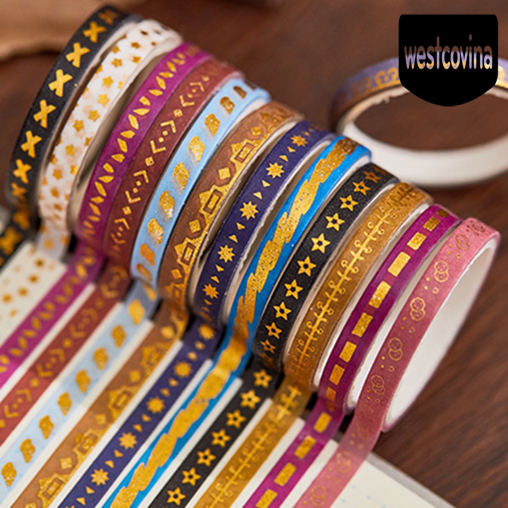 Phương Tây✎Set 20 Cuộn Băng Dính Washi Trong Suốt In Họa Tiết Cổ Điển Dùng Làm Đồ Thủ Công DIY