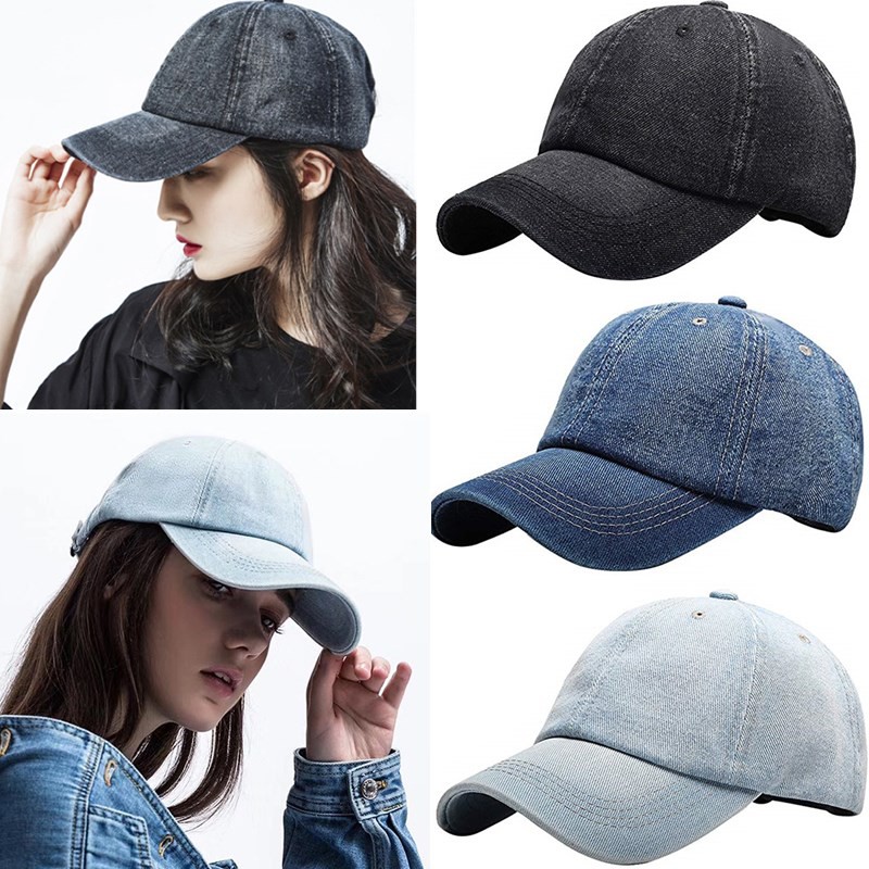 Mũ Lưỡi Trai Denim Cotton Chống Nắng Có Thể Điều Chỉnh Cho Nam Nữ