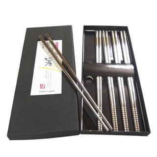 Set 5 đũa Inox 304 đặc ruột Seki Made in Japan - Larva Store