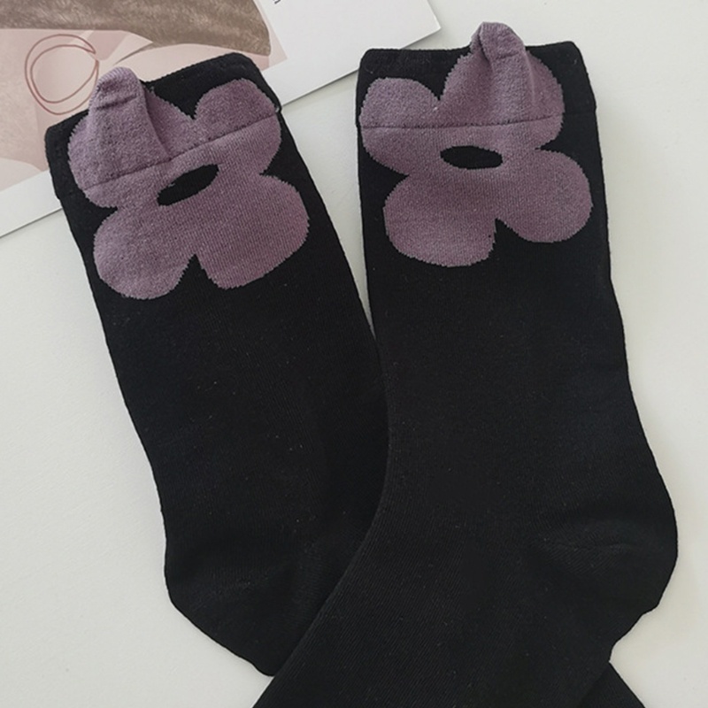 Xiangbao Vớ Thuyền Vải Cotton Họa Tiết Hoa Lớn Màu Sắc Tương Phản Phong Cách Harajuku Nhật Bản Hàn Quốc Cho Nữ