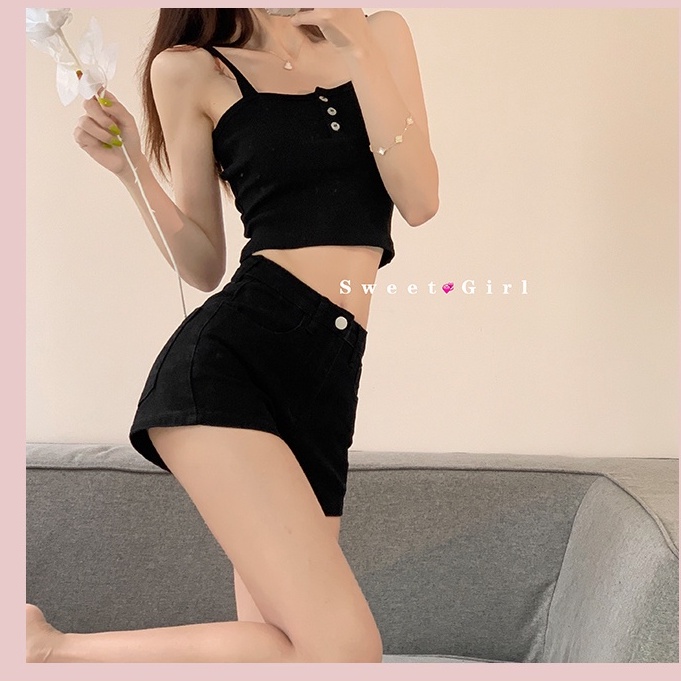 Quần Short denim Lưng Cao Gợi Cảm Hợp Thời Trang Cho Nữ Có 3 Màu Lựa Chọn