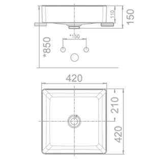 Chậu Rửa Đặt Bàn American WP-F411 Acacia E Supasleek