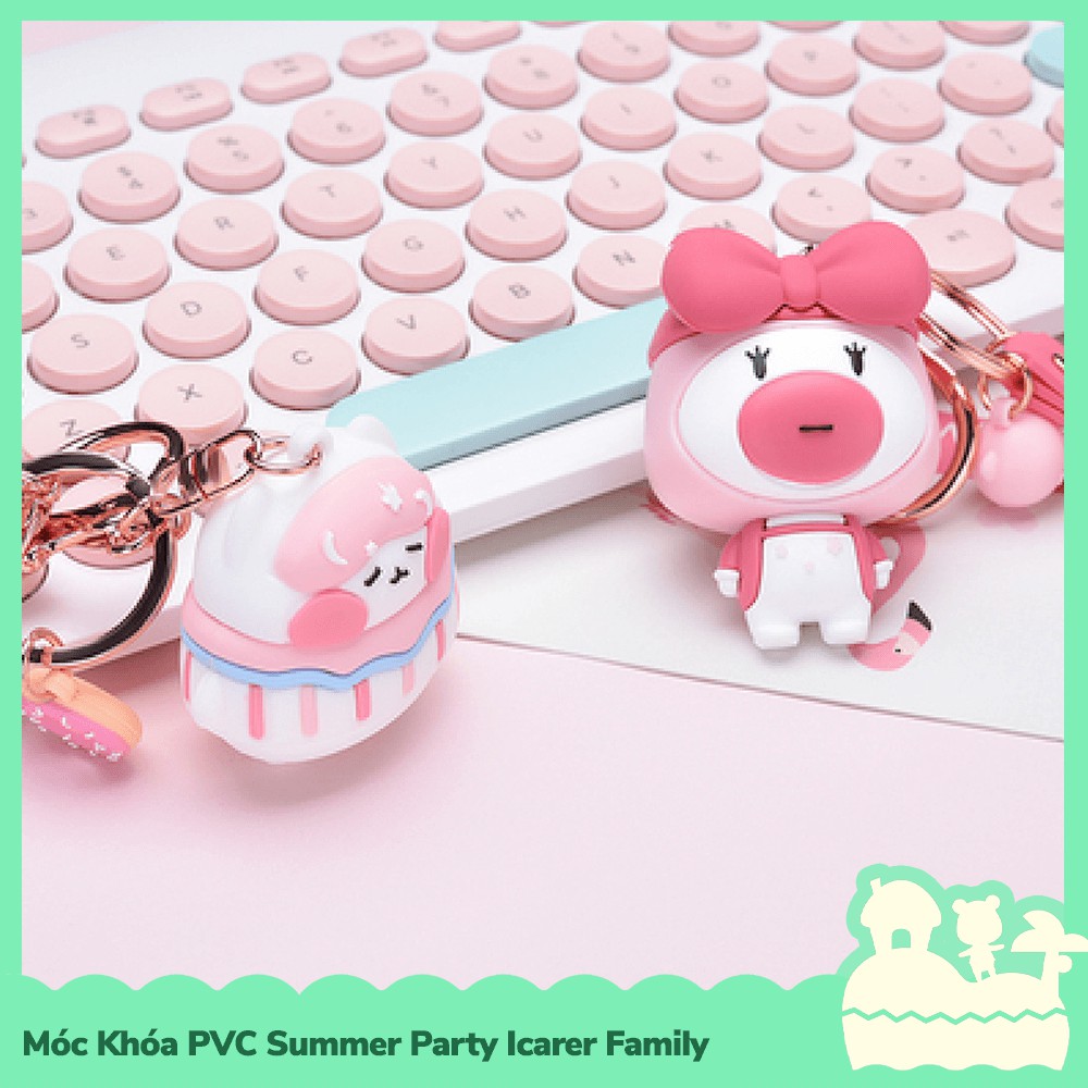 [Sẵn VN] Móc Khóa PVC Lưu Mùi Thơm Summer Party Nhân Vật Hoạt Hình Đáng Yêu Icarer Family