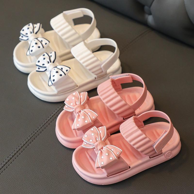 Sandal bé gái nơ chấm bi đáng yêu cho bé đi học đi chơi [SDG28]