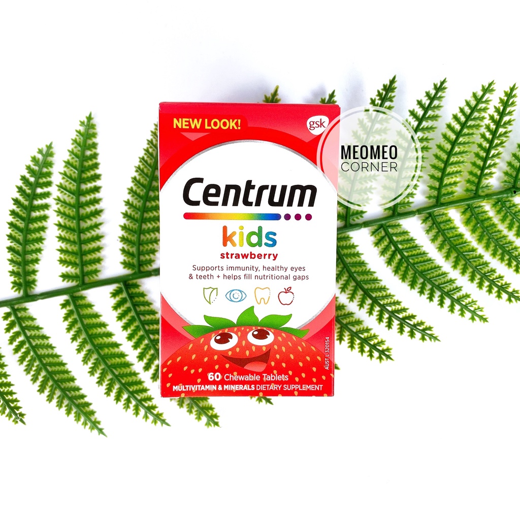 Kẹo nhai Centrum Kids 60 viên vị dâu cho bé từ 3 tuổi