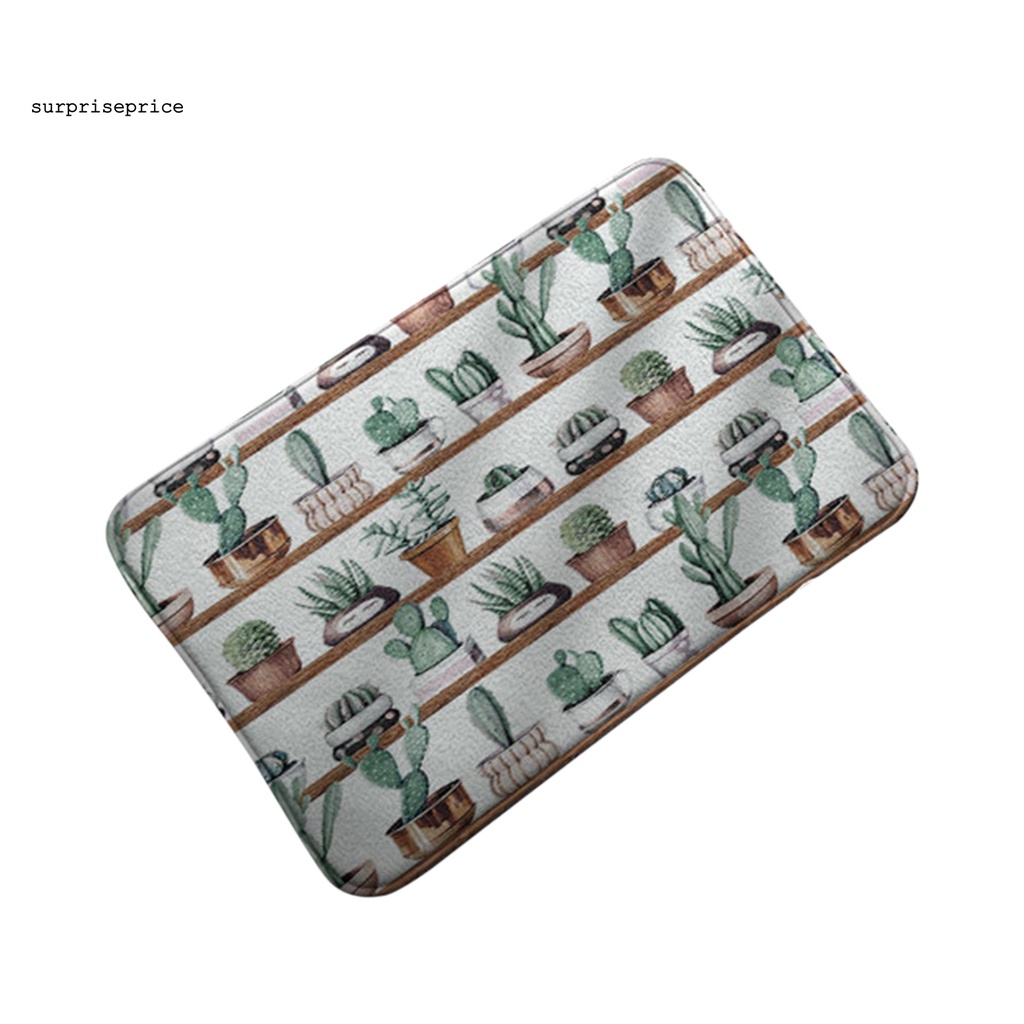 Thảm lót cửa chùi chân siêu nhẹ in hình cây xương rồng trang trí phòng tiện dụng