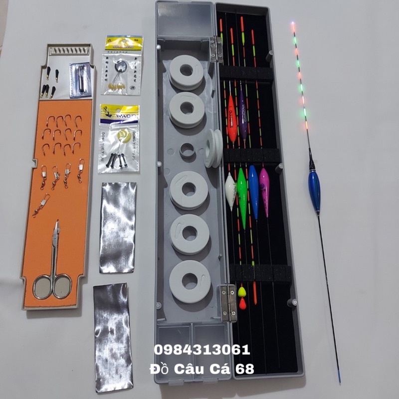 Bộ hộp phao câu cá+ phụ kiện câu đài đầy đủ như hình,hộp phao có kéo kèm phao,PHỤ KIỆN CÂU ĐÀI - Đồ Câu Cá 68