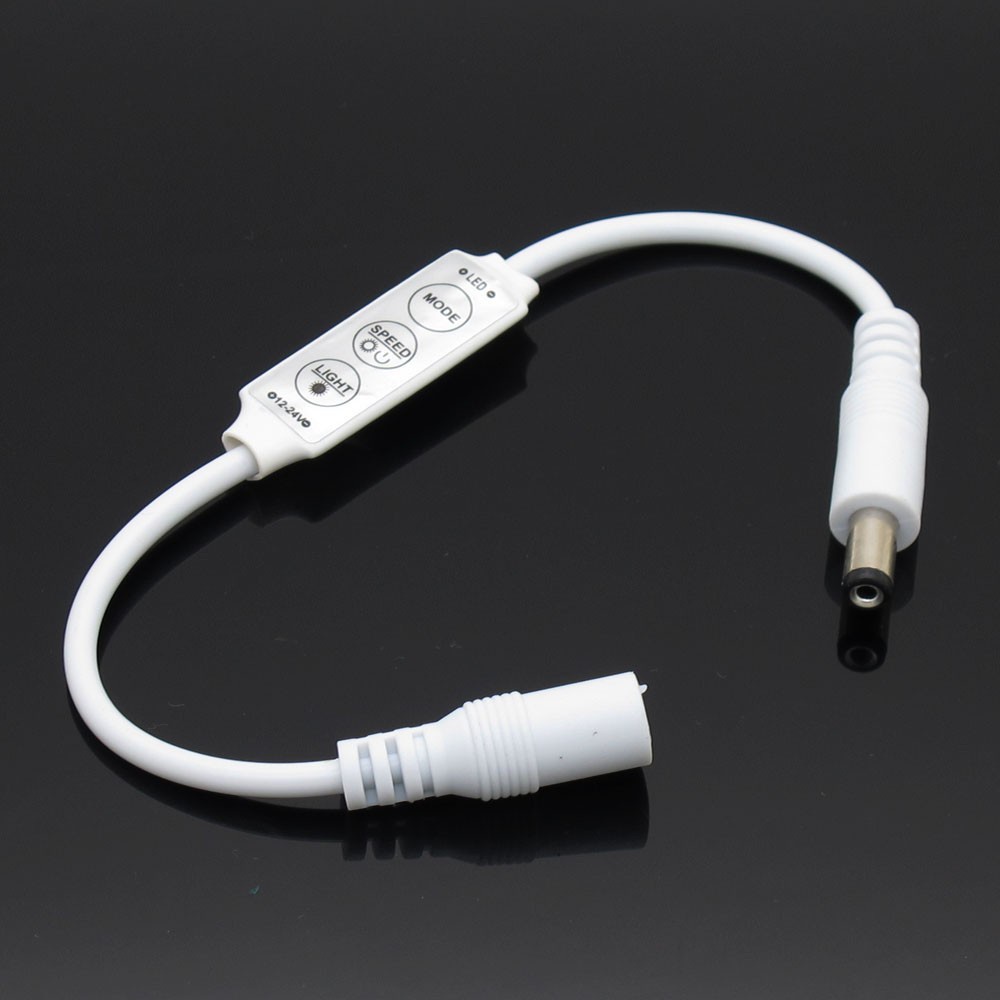 Công tắc điều khiển 3 phím điều chỉnh độ sáng giắc cắm DC kép cho dải đèn LED màu đơn 12V 24V 5050 3528 5630 5730