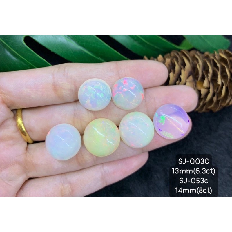 Mặt Đá Opal  Màu Trong Và Trắng Sữa Size Tròn 10-14mm