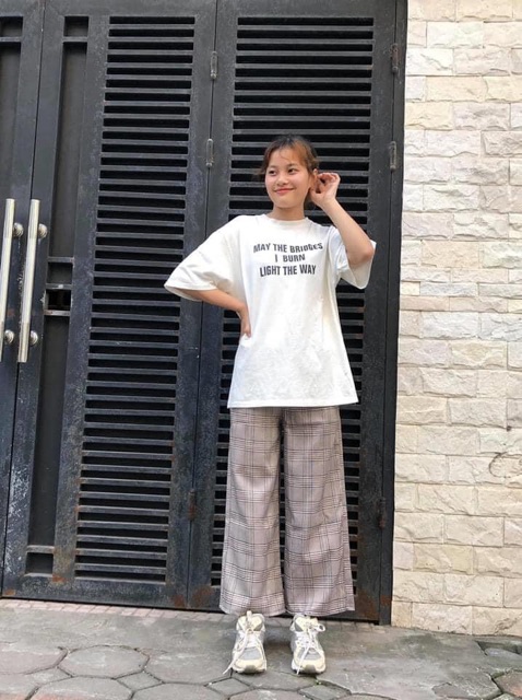 Quần suông caro ống rộng nữ ( ảnh thật ) | BigBuy360 - bigbuy360.vn