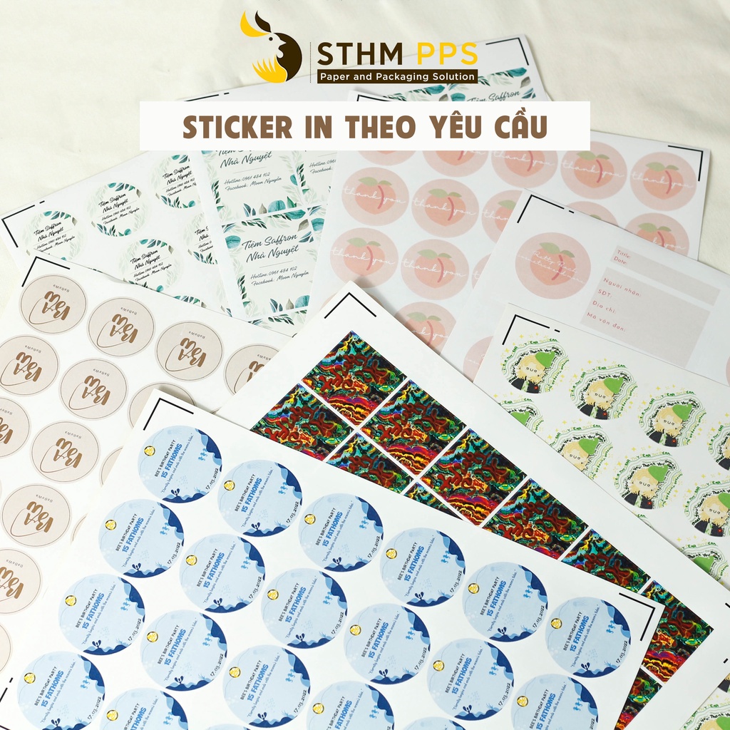 - Sticker in theo yêu cầu - in tất cả hình dáng và kích thước