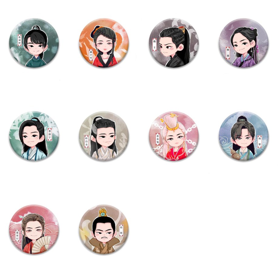 Huy hiệu cài áo IN HÌNH Sơn Hà Lệnh Thiên Nhai Khách Cung Tuấn Trương Triết Hạn chibi dễ thương xinh xắn