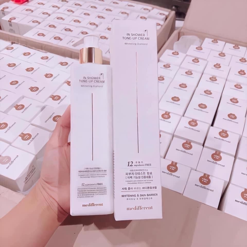 Sữa Tắm Truyền Trắng Medifferent In Shower Tone-Up Cream Hàn Quốc - SỮA TẮM Ủ TRẮNG, Bật Tông, Săn Chắc Da 300ML