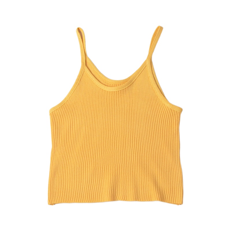 Áo Croptop Dệt Kim Sát Nách Kiểu Dáng Đơn Giản Dễ Phối Đồ Dành Cho Nữ