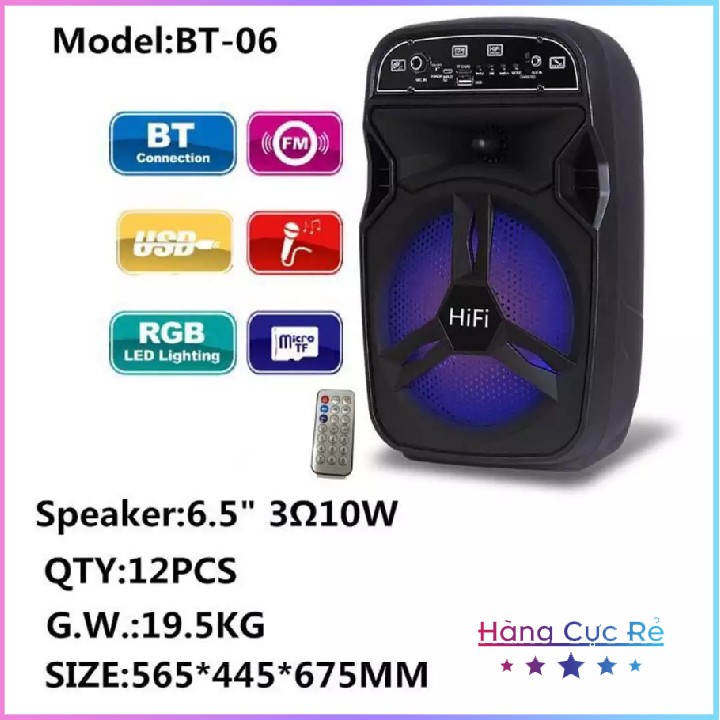 Loa karaoke bluetooth di động vali kéo BT-06 ✅Freeship✅ Bảo hành 1 đổi 1-Tặng micro có dây cực hay-Shop Hàng Cực Rẻ