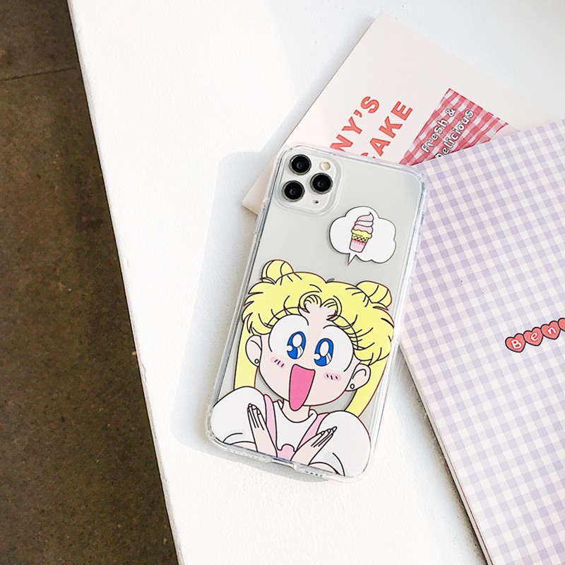 Ốp lưng điện thoại iphone ốp dẻo trong thủy thủ mặt trăng IPhone 11/11Pro/11pro Max X XR XS XS MAX /6 7 8 Plus SE t14