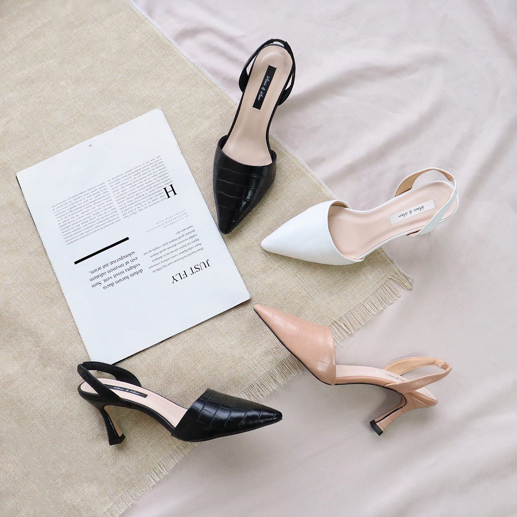 Sandal Nữ Cao Gót bAimée & bAmor Slingback Mũi Nhọn Quai Hậu Gót Nhọn Cao 7cm Dép Quai Hậu Thời Trang Đẹp Cao Cấp MS1626