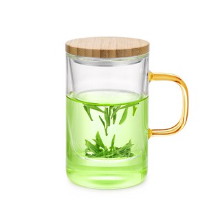 Ly lọc trà thủy tinh LC006B / S019B 500ml  - Cốc trà thủy tinh chịu nhiệt có lọc trà bằng thủy tinh Samahome Shop